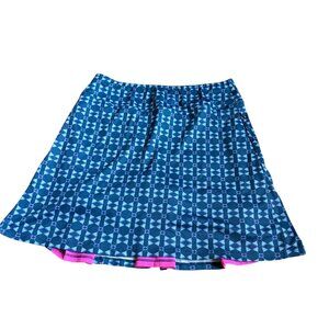 Allie Burke Womens Golf Skort Athletic Tennis Pickleball Pleated Small Blue Pink